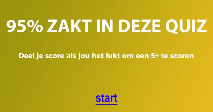 Denk jij bij die overige 5% te horen?